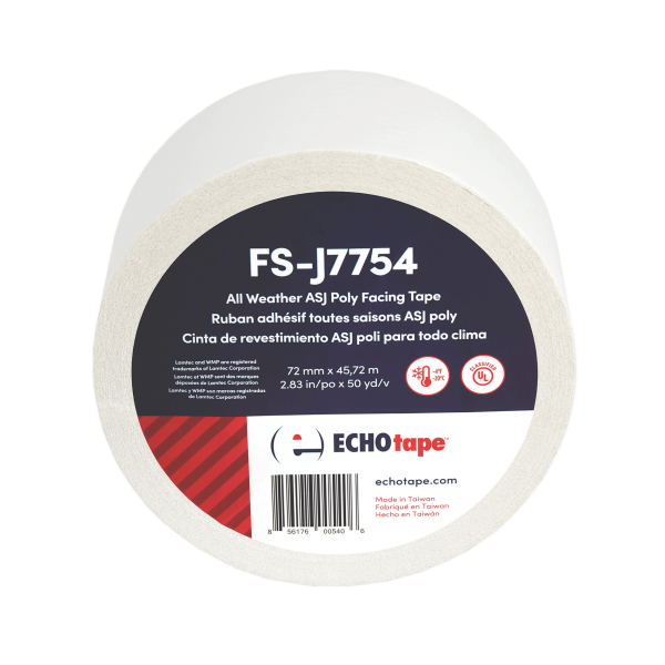 FS-J7754 All Weather ASJ Poly Insulation Facing Tape 72mm Solo Label