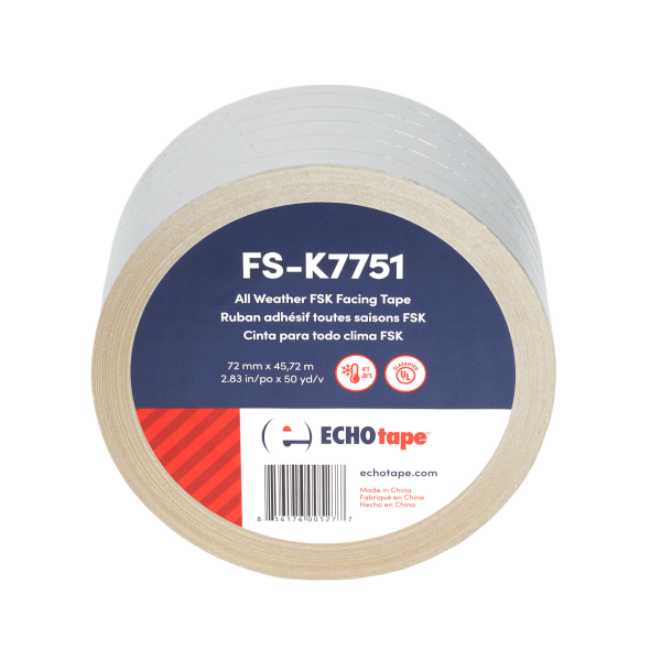 FS-K7751 All Weather FSK (Foil/Scrim/Kraft) Insulation Facing Tape 72mm Solo Label