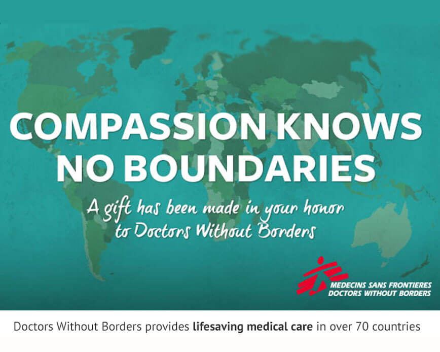 Cadeau annuel de Noël d'ECHOtape | Médecins sans frontières  