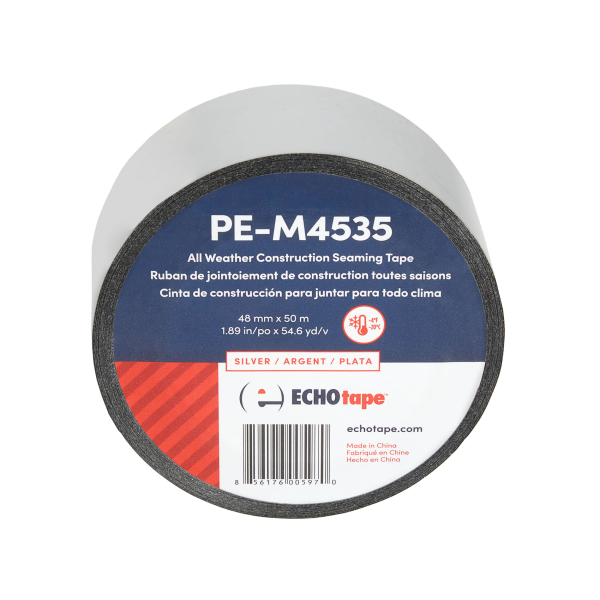 PE-M4535 All Weather Construction Seaming Tape Silver 48mm Solo Label