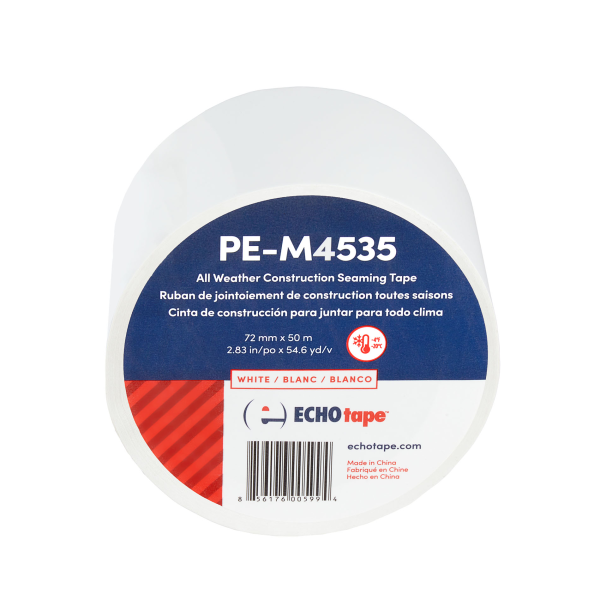 PE-M4535 All Weather Construction Seaming Tape White 72mm Solo Label