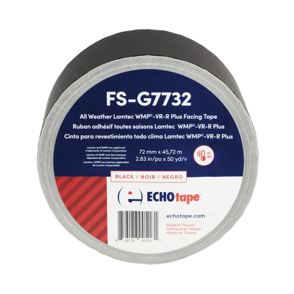 FS-G7732 All Weather Lamtec WMP-VR-R Plus Facing Tape Black 72mm Front Label